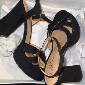 Wild Pair Black Strappy Platform Heels